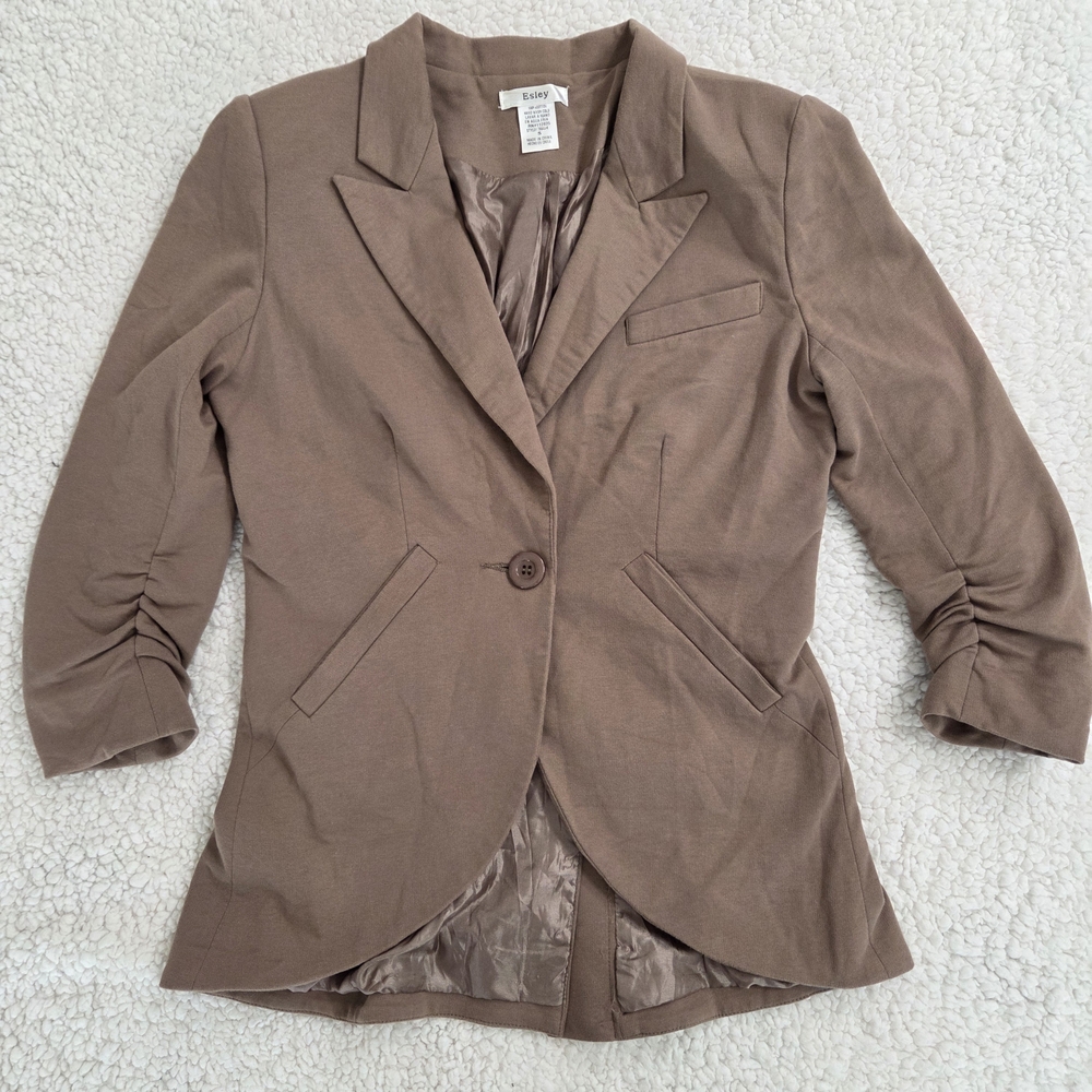 Esley‎ Taupe Women's Blazer Business Work Attire Casual Size Small Versitile